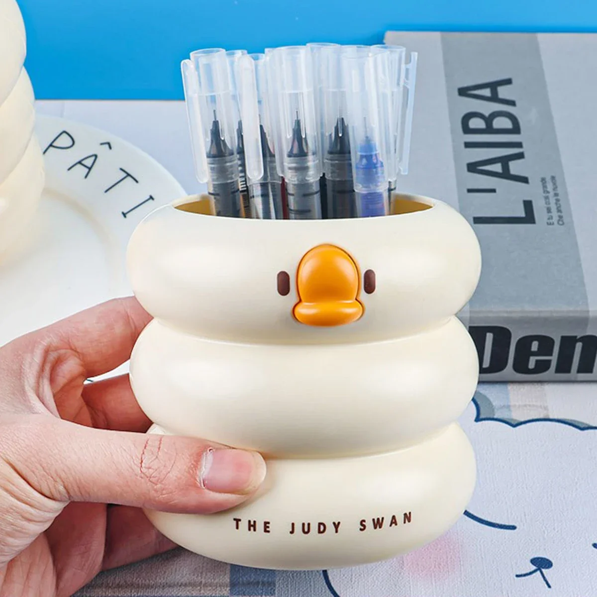 

Cartoon Pen Organizer Large Capacity Multifunctional Eco-Friendly Storage for Students Study Room Office Desktop Accessories