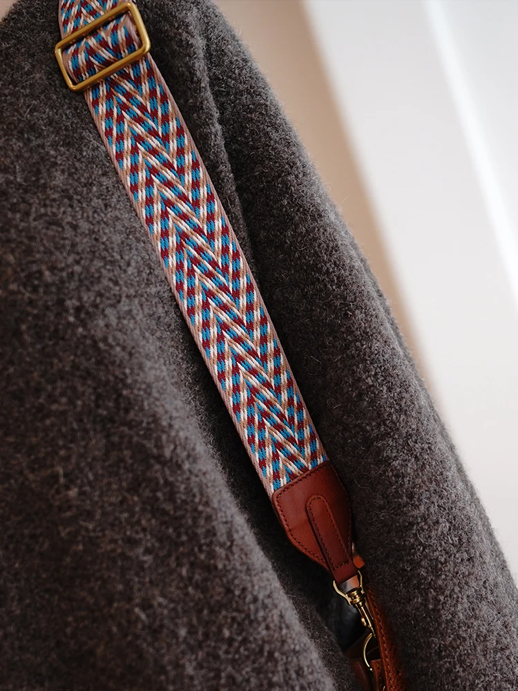 تخصيص العرقية نمط الرجعية قابل للتعديل القابلة للإزالة اللون محبوك أكياس واسعة حزام الكتف الملحقات تنورة الحمالة تنوعا