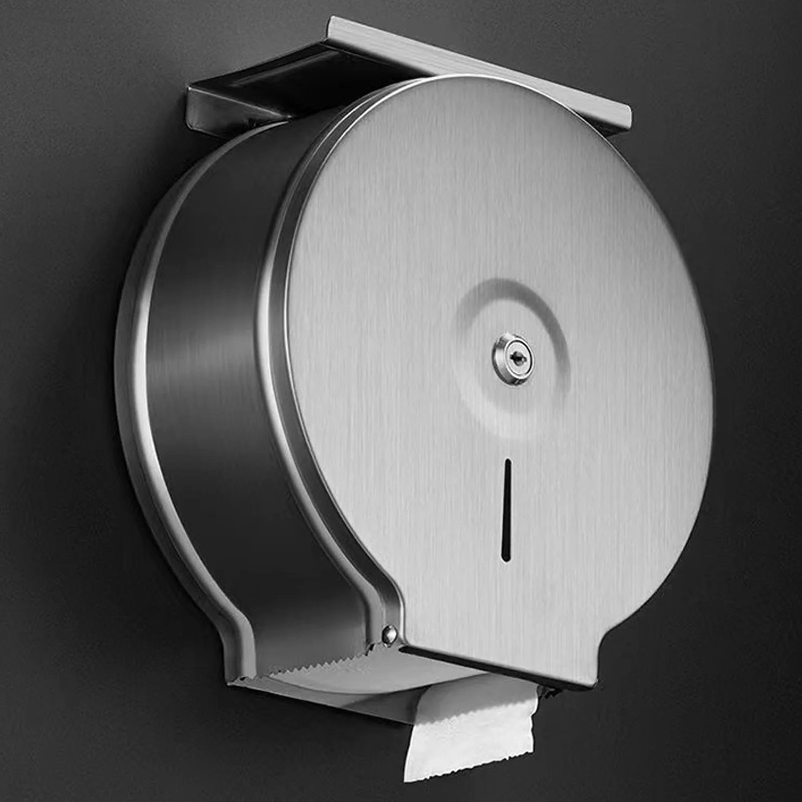 

Toilet Paper Roll Dispenser 304 Stainless Steel Water Resistant Wall Mount Round Toilet Paper Holder for Home Commercial Use