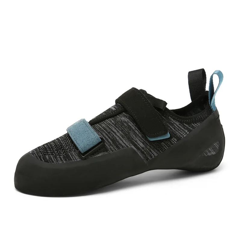 Professional Indoor Climbing Shoes, Anti-slip Rubber Sole Hook&Loop Fastener Flyknit Bouldering Shoes for Adults Youth Beginners