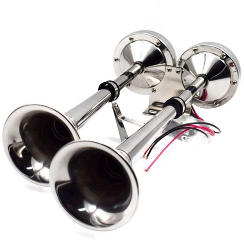 

Marine Dual Horn Horn Marine Stainless Steel Electric Horn 18-1/2 Inch 12V Dual/Double Tube Horn Flute Horn AFI Silver