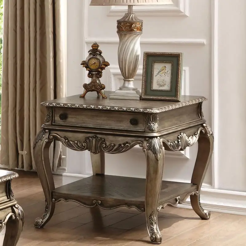 طاولة نهاية مستطيلة من خشب البلوط العتيق مع مساحة تخزين - لهجة مثالية لغرفة المعيشة أو غرفة النوم