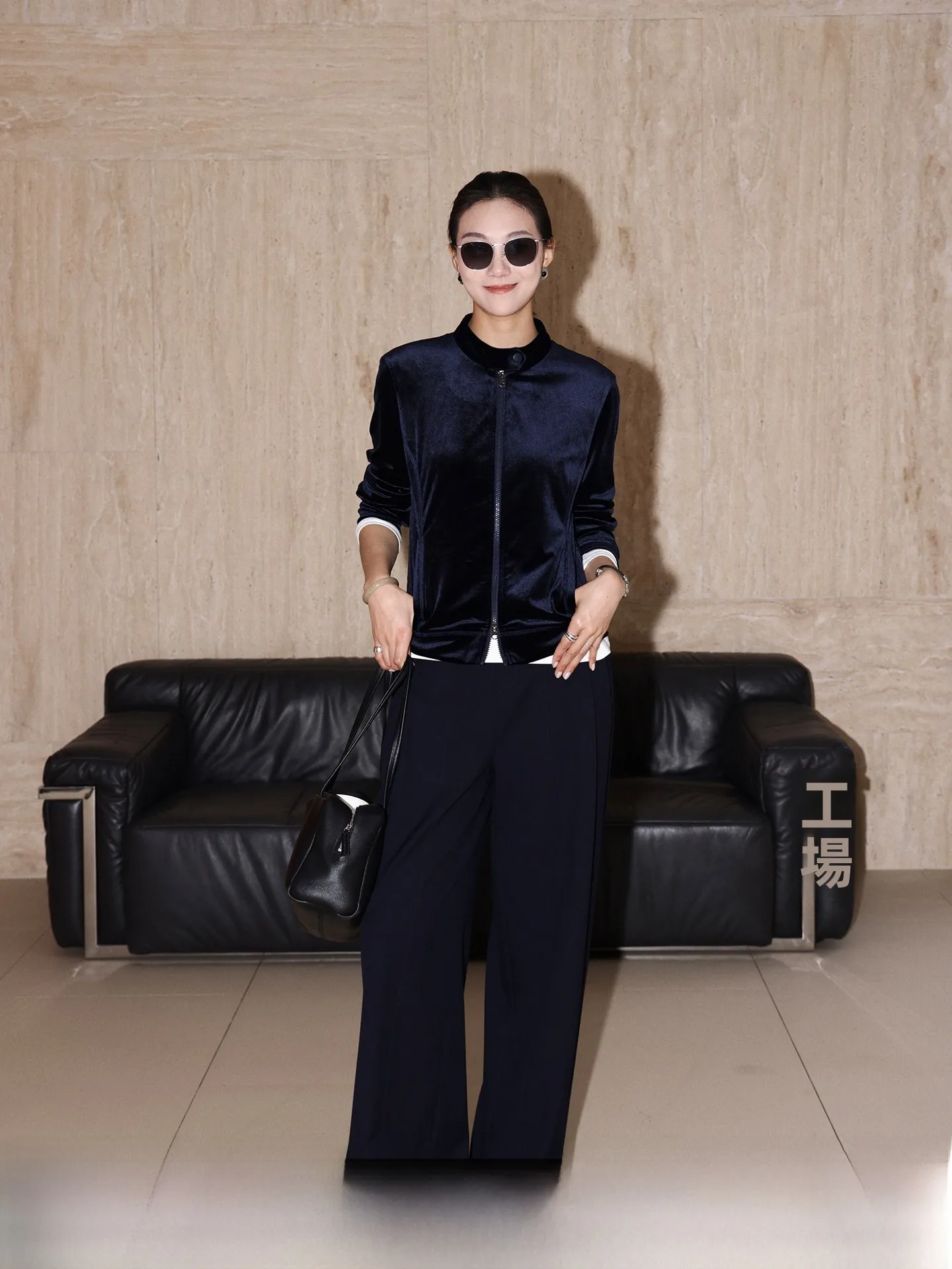 

Casual Loose Women's Air Pants Straight Leg Wide Leg Pants Comfortable Loose Fit Casual Long Trousers Dark Blue Color