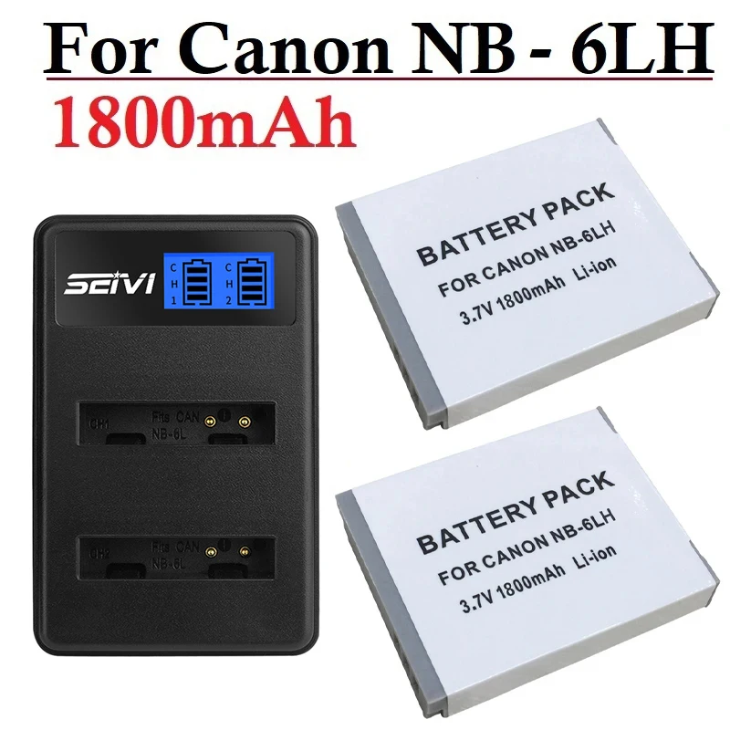 1800mAh NB 6LH Charger + nb-6l Battery For Canon Powershot SX700 SX710 SX700HS S120 S110, SX170 IS, S200 280HS S95 SX530 SX270HS