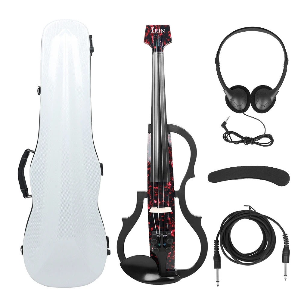 

Carbon Fiber 4/4 Electric Violin Headless Fiddle With Bow Carry Case Headphone Cable Shoulder Rest Violin Parts & Accessories