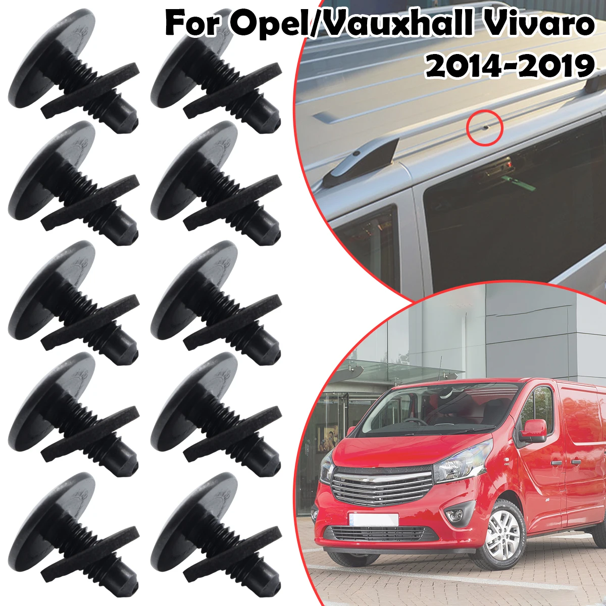 

10SET WHT006148 Roof Rack Holes Panel Blanking Black Screws Bolts Sealed For Opel/Vauxhall Vivaro 2014 2015 2016 2017 2018 2019