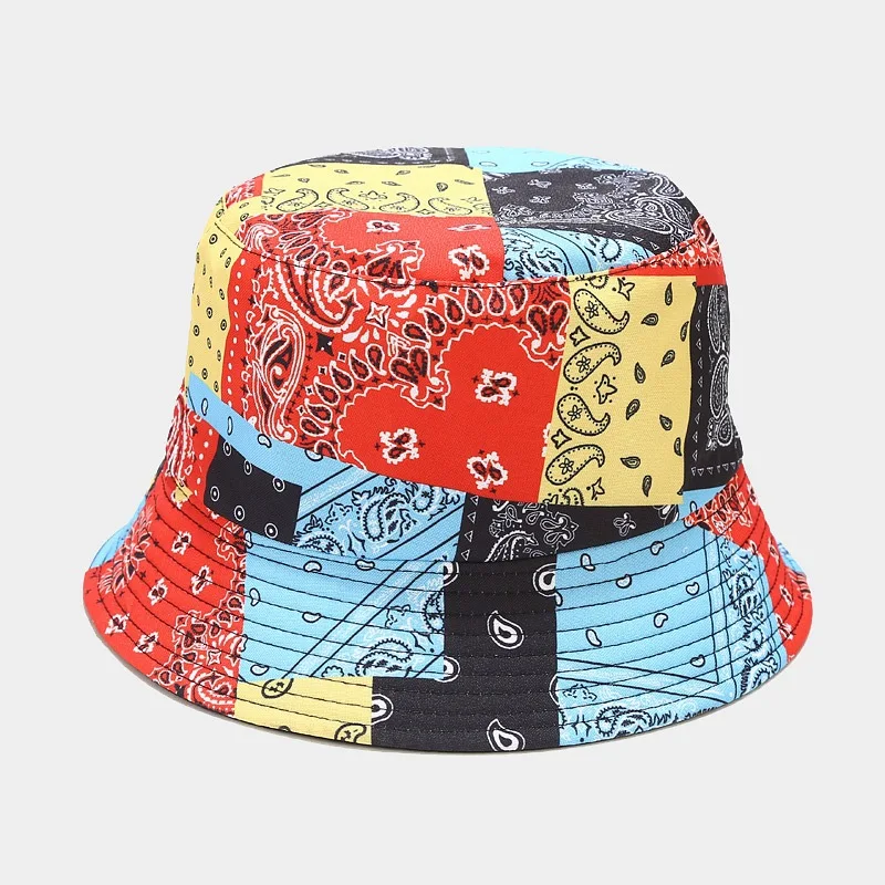 2022 New Fashion Fisherman Hat Summer Sun Protection Paisley Design Double-sided Bucket Hat Basin Women Sun Hat Man Panama