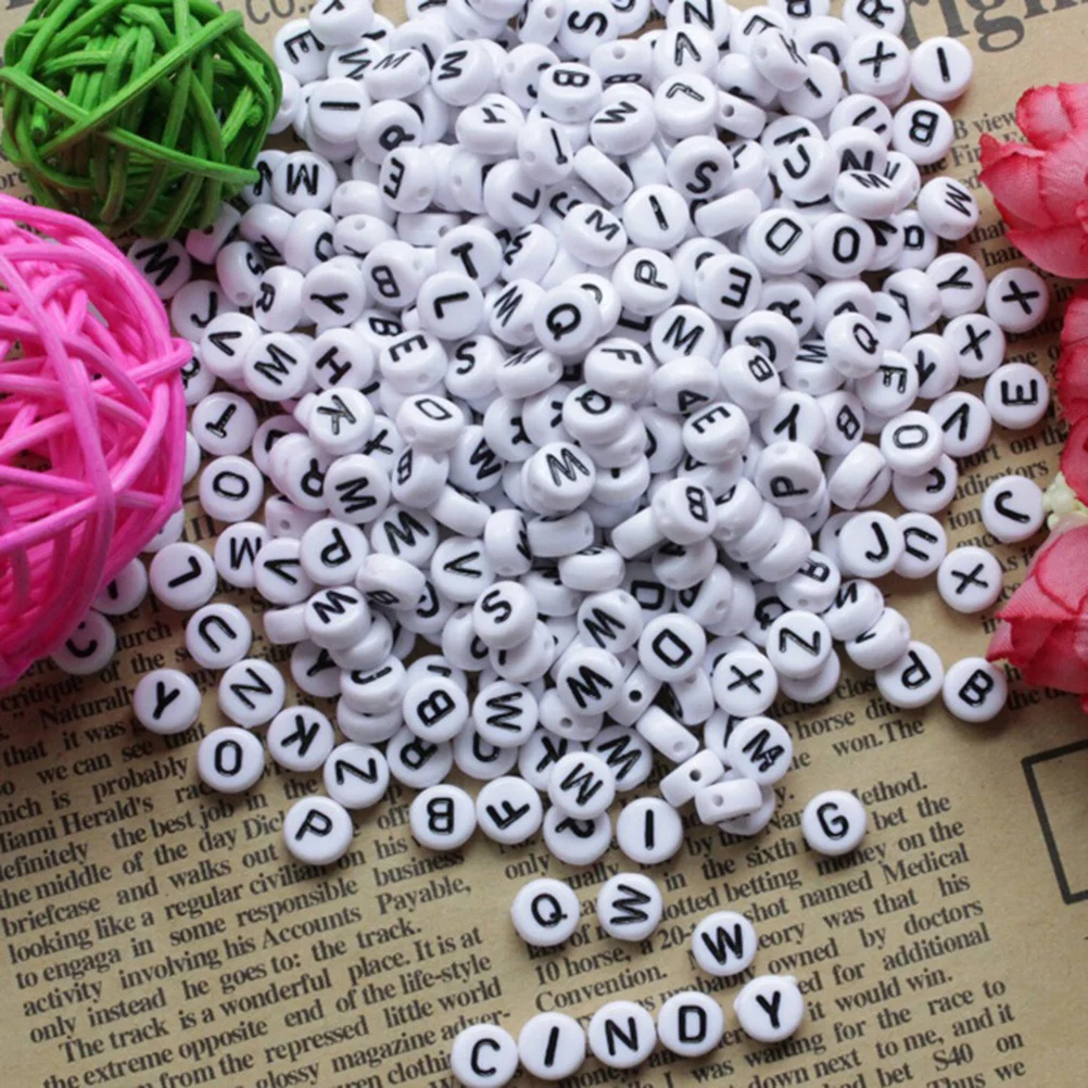 Perles de l'alphabet en plastique, 1350 pièces, perles de lettres pour la fabrication de bracelets et de colliers, Kits d'artisanat éducatif, accessoires de bricolage pour enfants