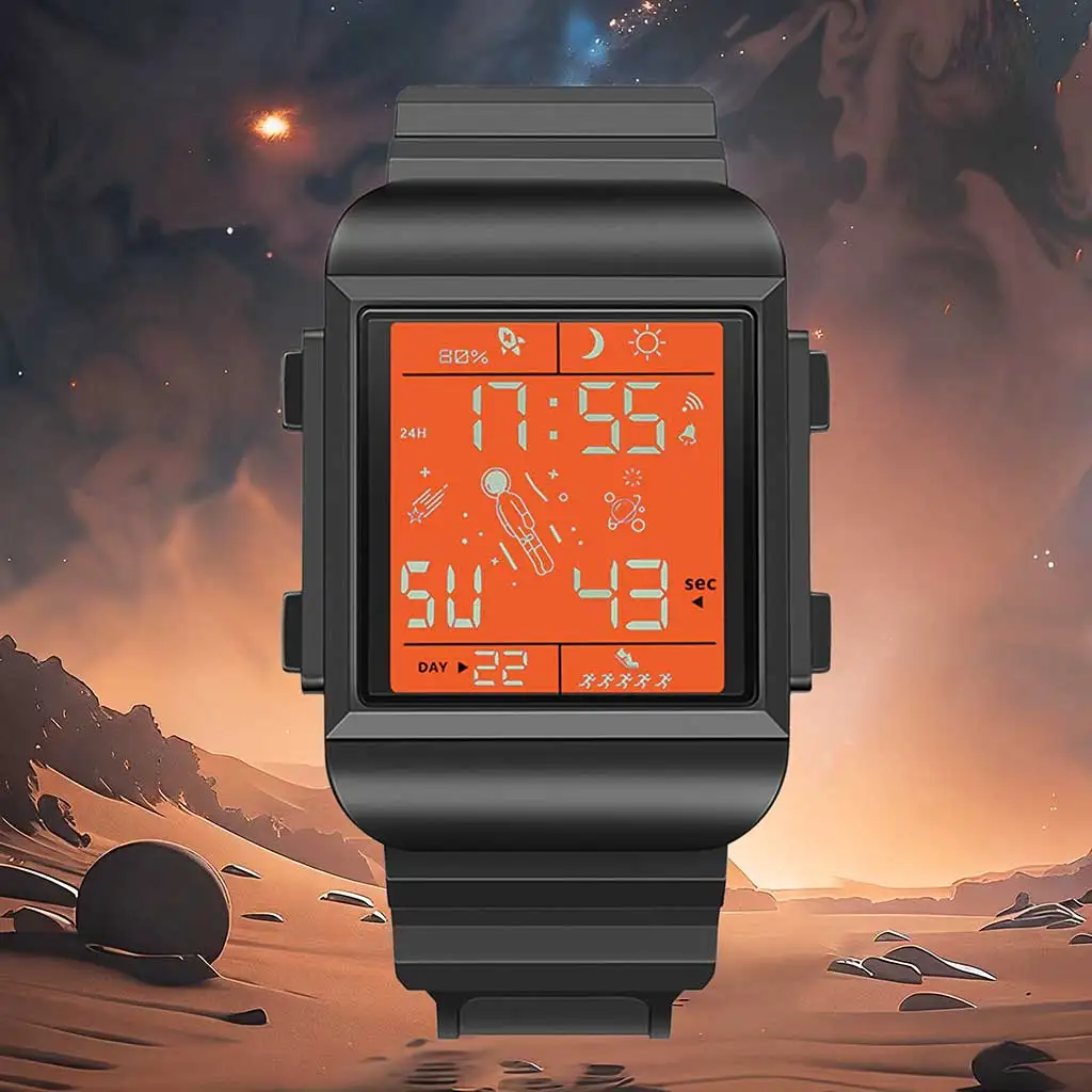 New Model Sports Electronic Watch for Men and Women Students, Astronaut Multi-Function, Luminous Display, Suitable for Casual Outdoor Activities, Campus Use, Valentine's Day Gift, Christmas Gift