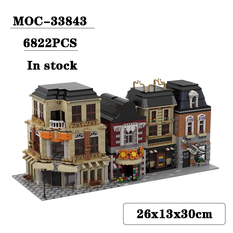 

MOC-33843 Street View Architecture Hotel Shop Apartment Bar 6822PCS Children Puzzle Education Birthday Christmas Toy Gift