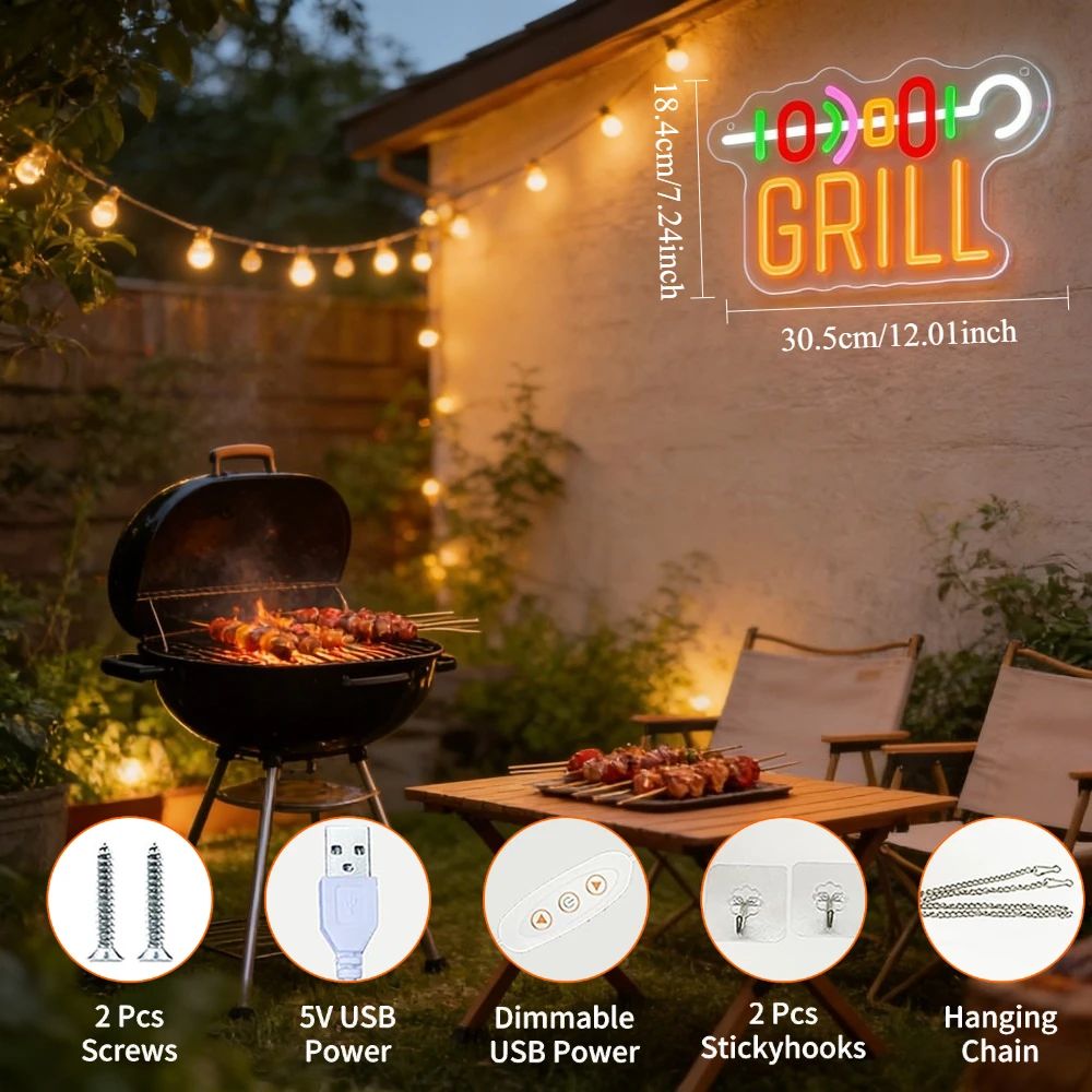 Letreiro de Neon para Churrasq - Commercial Kitchen Grill avaliação e preço