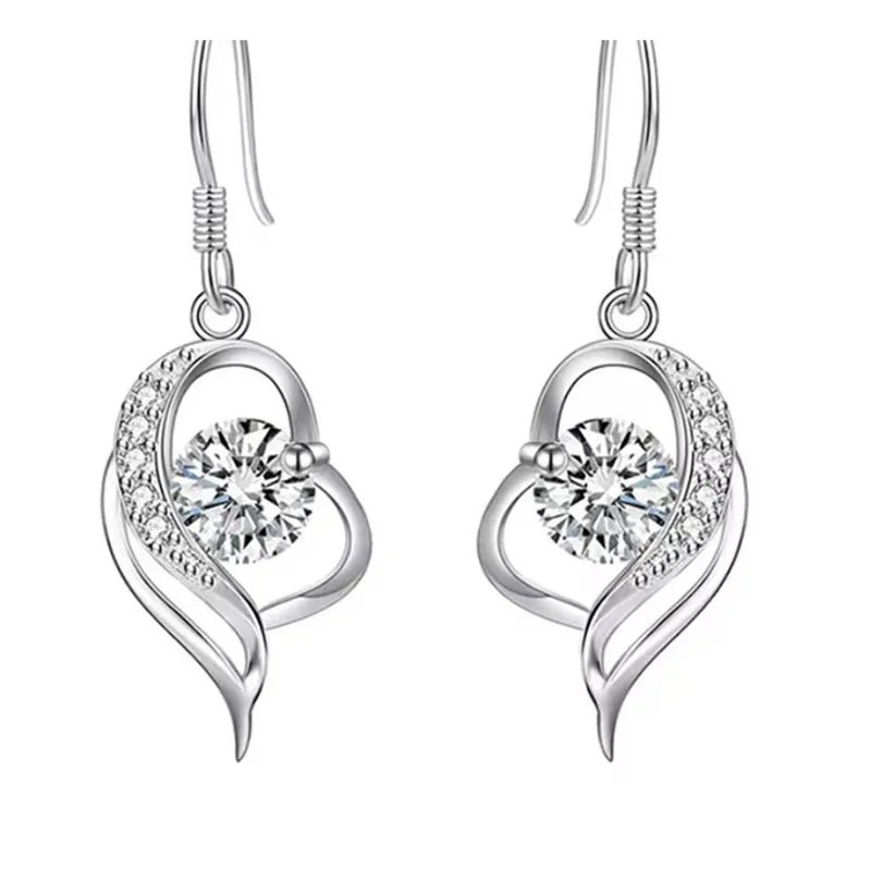 Hot-selling heart has your earrings women light luxury high sense micro zircon Internet celebrity temperament love ear hook