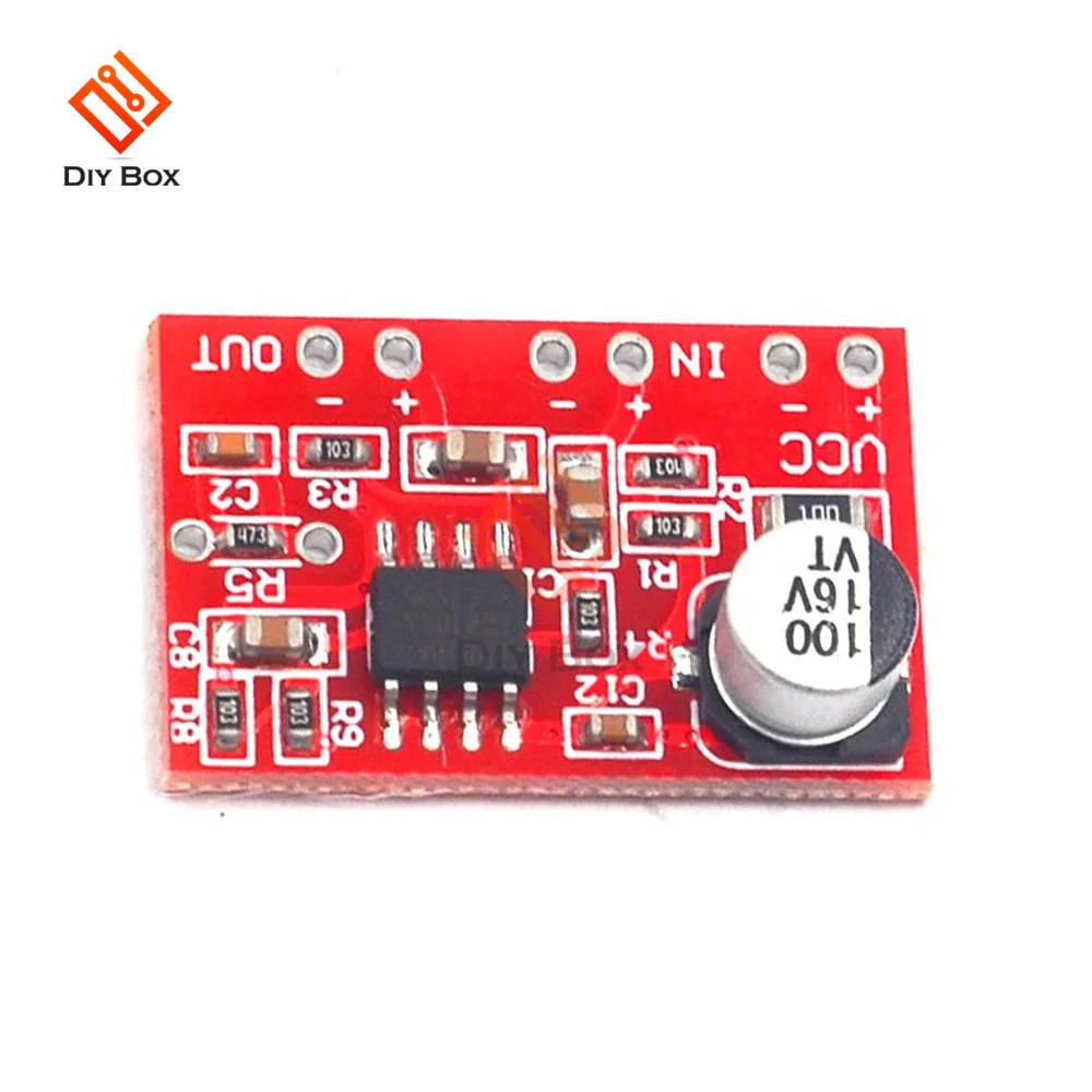 AD828 Dynamic Microphone Stereo Front Amplifier Board Audio Amplifier Module DIY Audio Modification Accessories DC 3.8V-15V