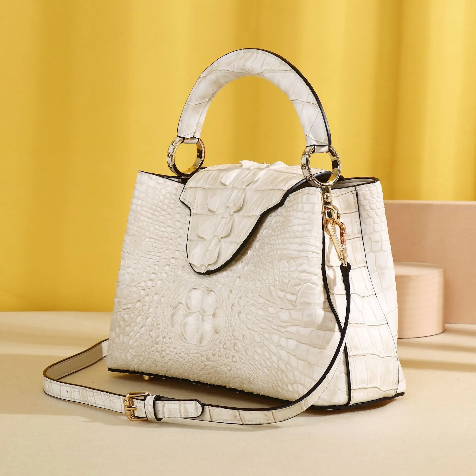 New Fashion Alligator Pattern Women Handbags European Designer Cow Genuine Leather Shoulder Bags Female Girl Brand Crossbody Bag