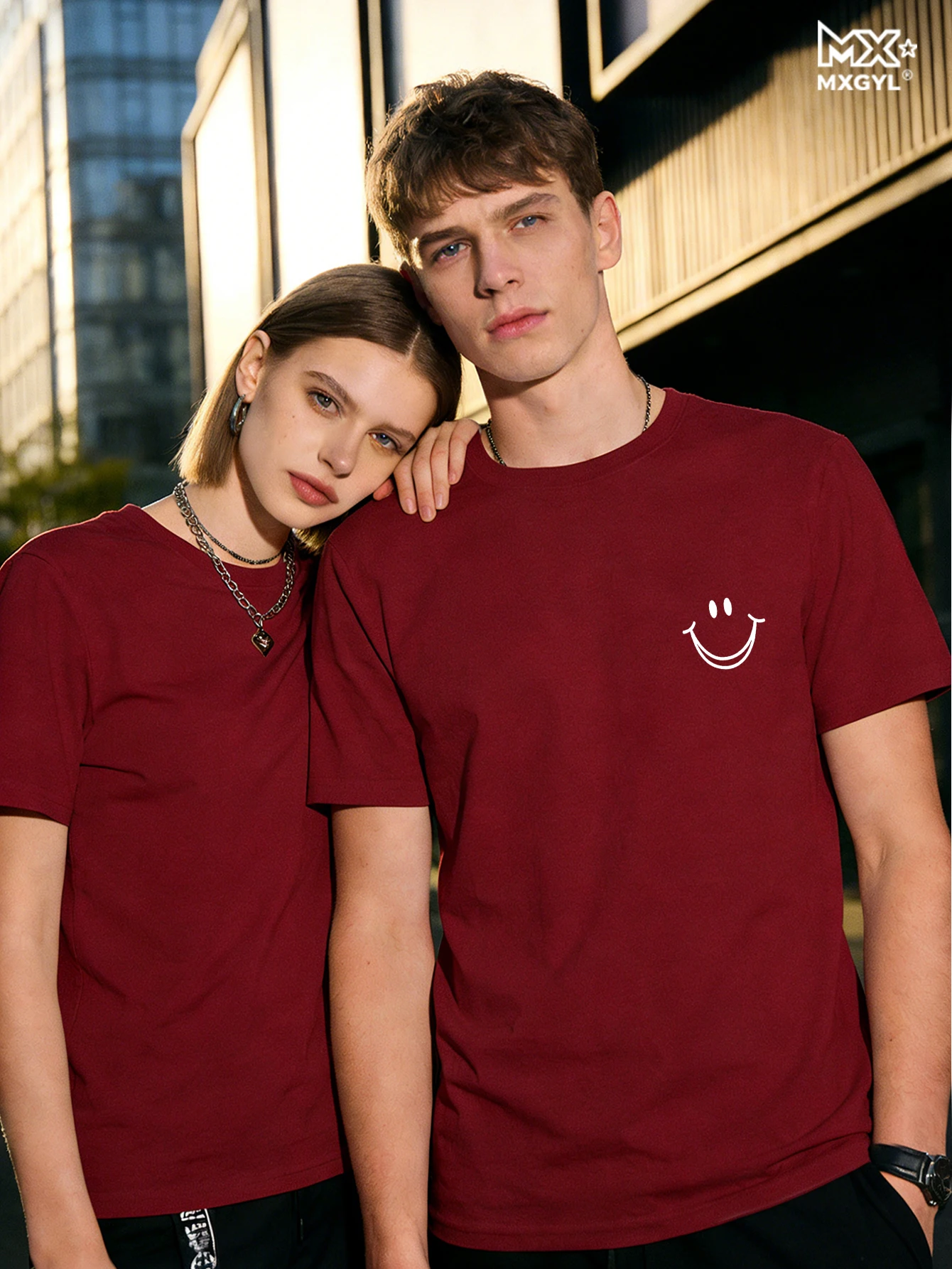 

Couple Tops Funny Smily Face Print Tshirt Men Summer Casual Round Neck Short Sleeve Clothes Harajuku Unisex Tee Streetwear Tops