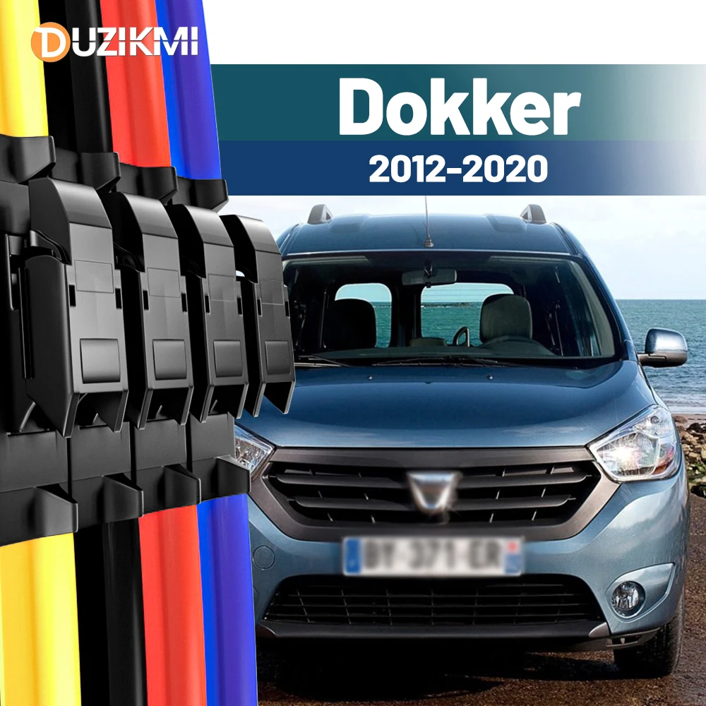 Für Dacia Dokker 2012–2020 2013 2014 2015 2016 2017 2018 2019 2 Stück Frontscheibe Scheibenwischerblätter Rot Blau