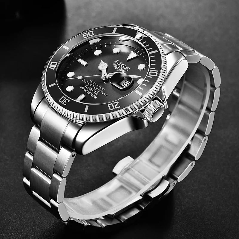 LIGE Watch For Men Top Brand Luxury Fashion Men Watch Casual Business Waterproof Chronograph Quartz Wristwatches Montre Homme