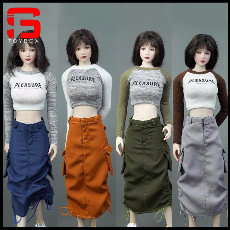 ICE TOYS 1/6 IC1010 Casual Skirt IC1011 Revealing Long Sleeve T-Shirt Clothes Model Fit 12'' Female Soldier Action Figure Body