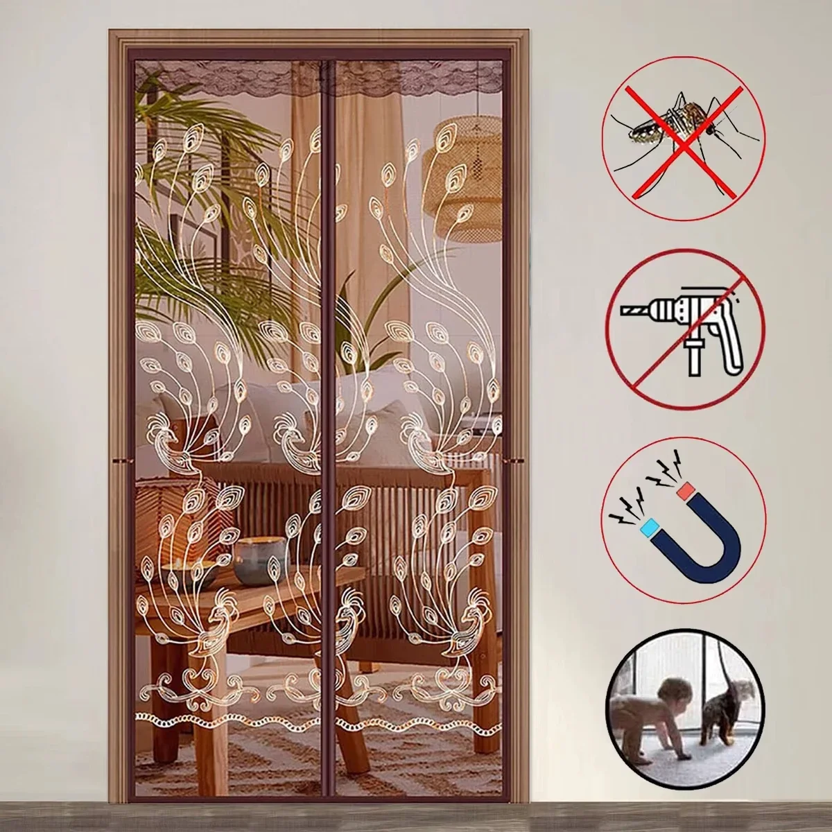 Anti-Mosquito Mesh Automatic Close Magnetic Anti-Mosquito Mesh Door Mesh Bug Preventing Fly Partition Curtain Curtain