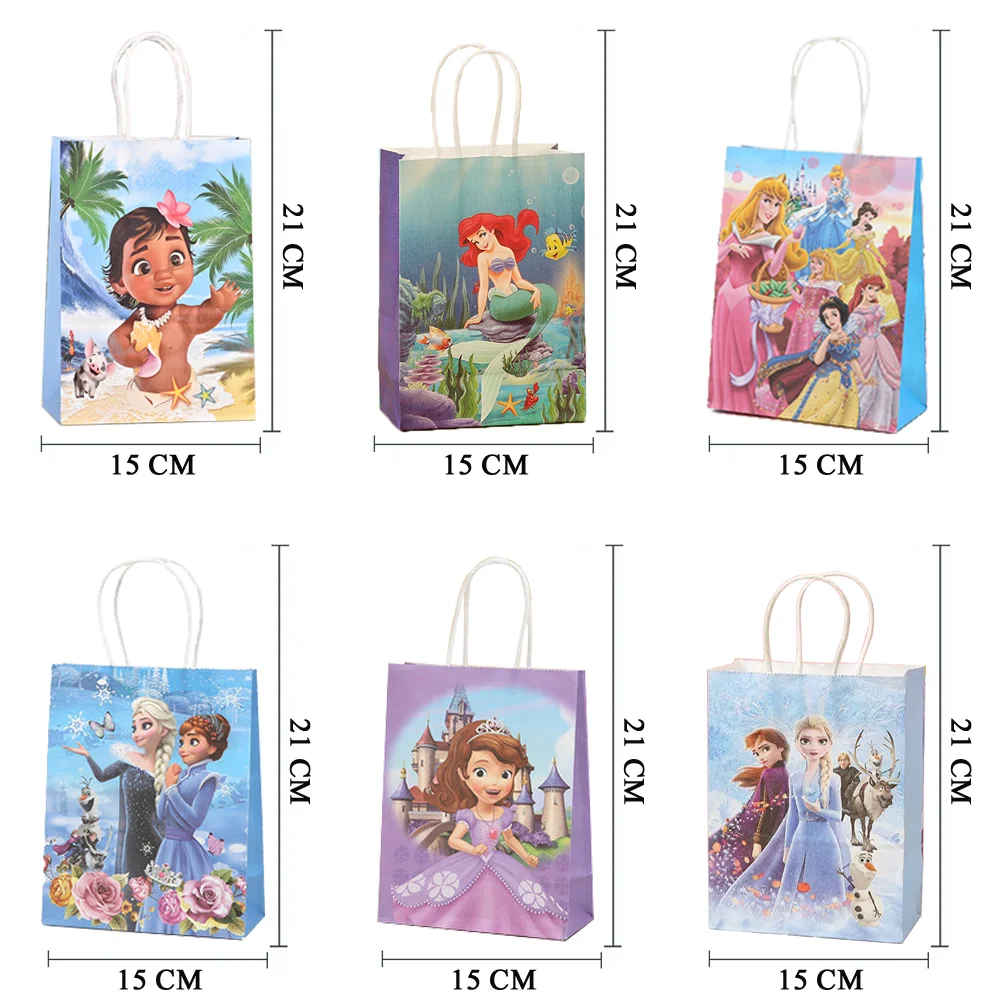 Disney Princess Party Favor Paper Bag Candy Bags Moana Theme Birthday Party Decoration For Kids Baby Shower Girls Party Supplies