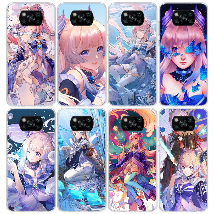 Genshin Impact Sangonomiya Kokomi Phone Case For Xiaomi Poco X6 X5 X3 Nfc X4 GT M5S F6 F5 Pro M3 F3 F2 F1 M4 F4 5G Soft TPU Back