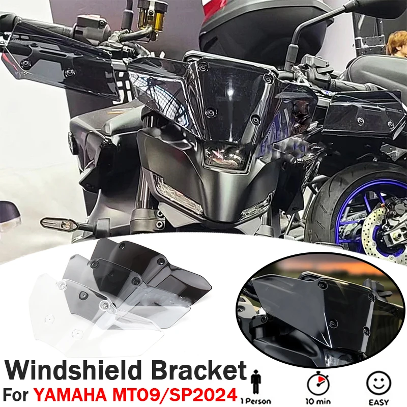 

Motorcycle Accessories New Windscreens Wind Deflectors Windshield Bracket Kit For Yamaha MT 09 MT-09 MT09 SP 2024 2025