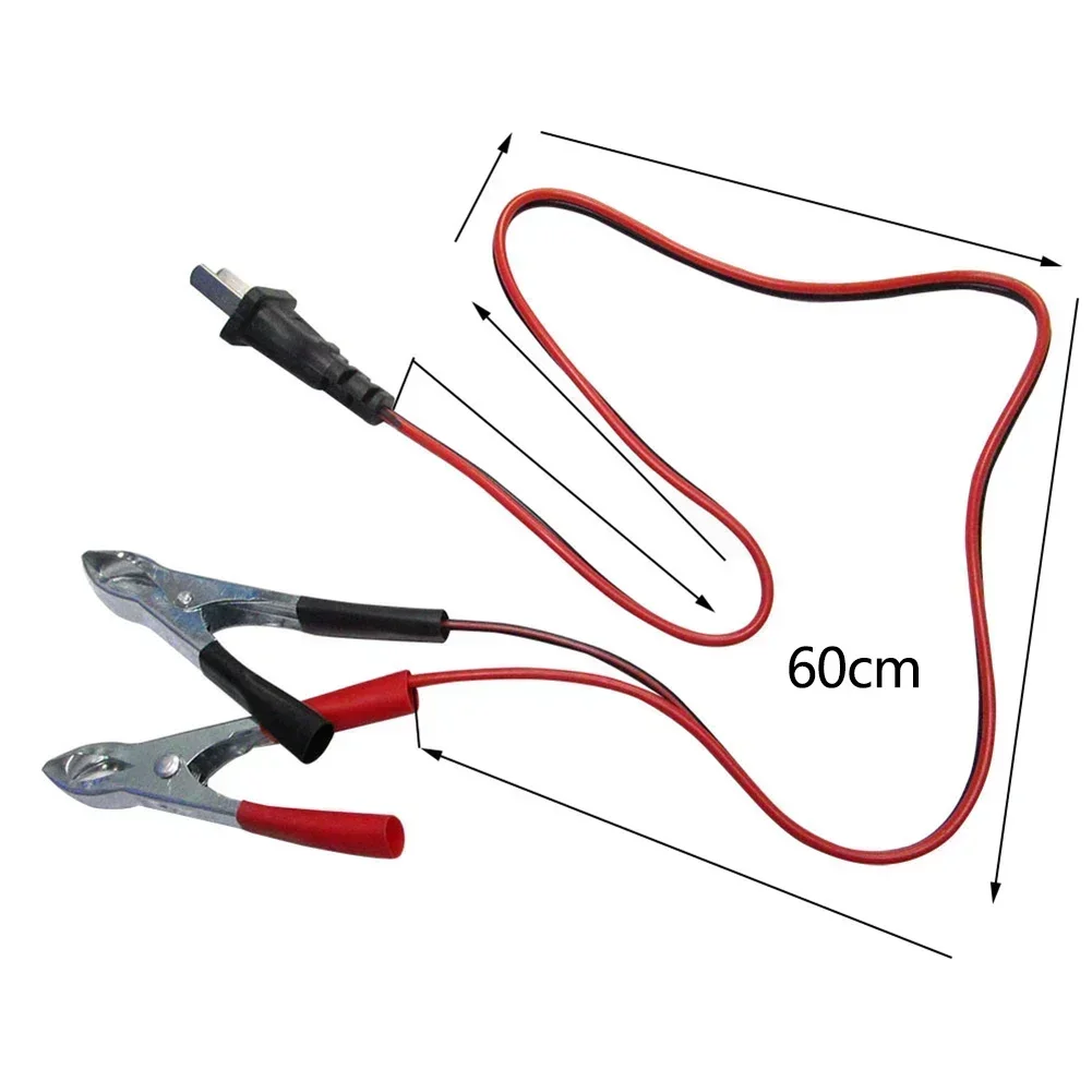 

Generator Charging Cable DC 12V V Type Plug Gasoline Engine Battery Charging Cable With Clip Battery Cable With Plug
