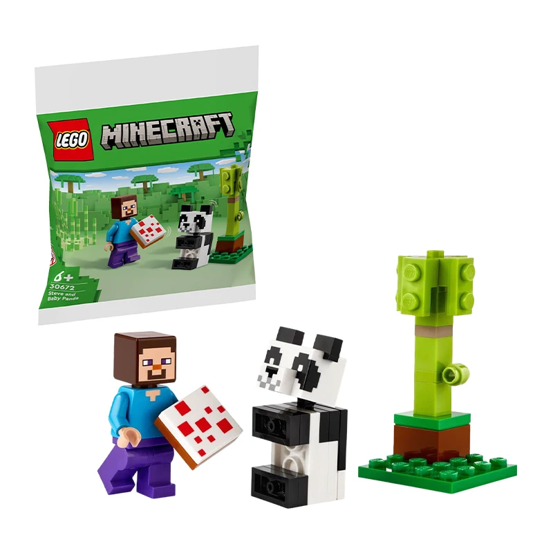 

Lego Minecraft Series 30672 Steve and Panda Baby Building Pack Toy Gift