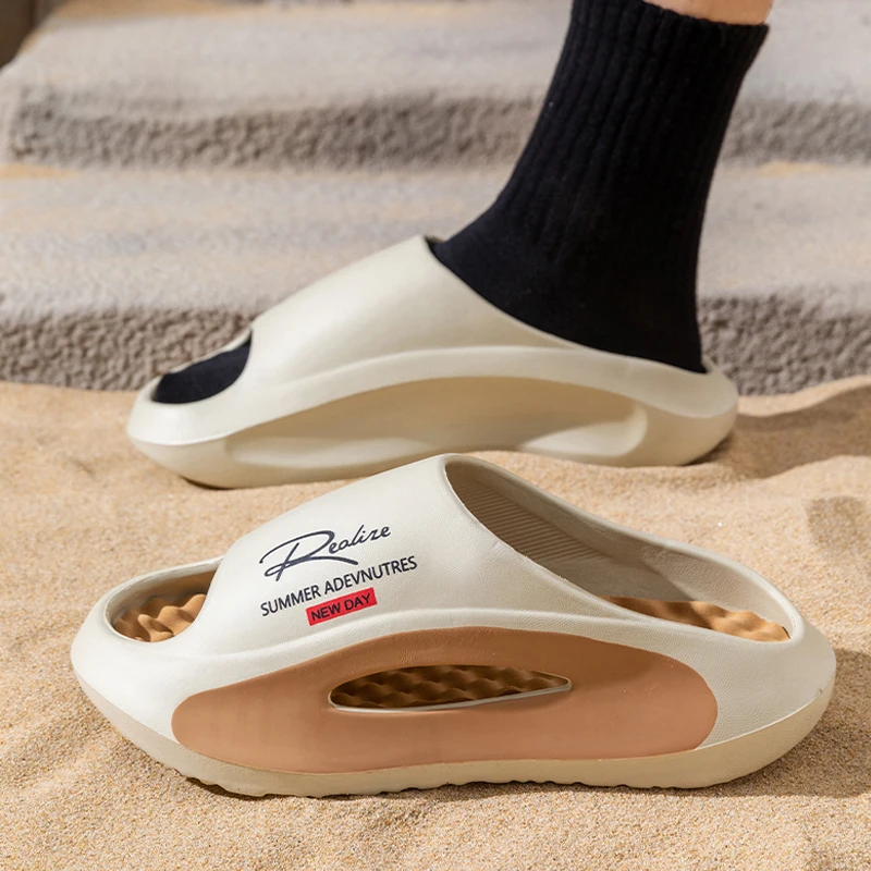 Summer Men's Massage Slippers Indoor Outdoor Sandals Beach Men Casual Shoes Soft Slides Flip-flops Men Women Home Slippers image 3