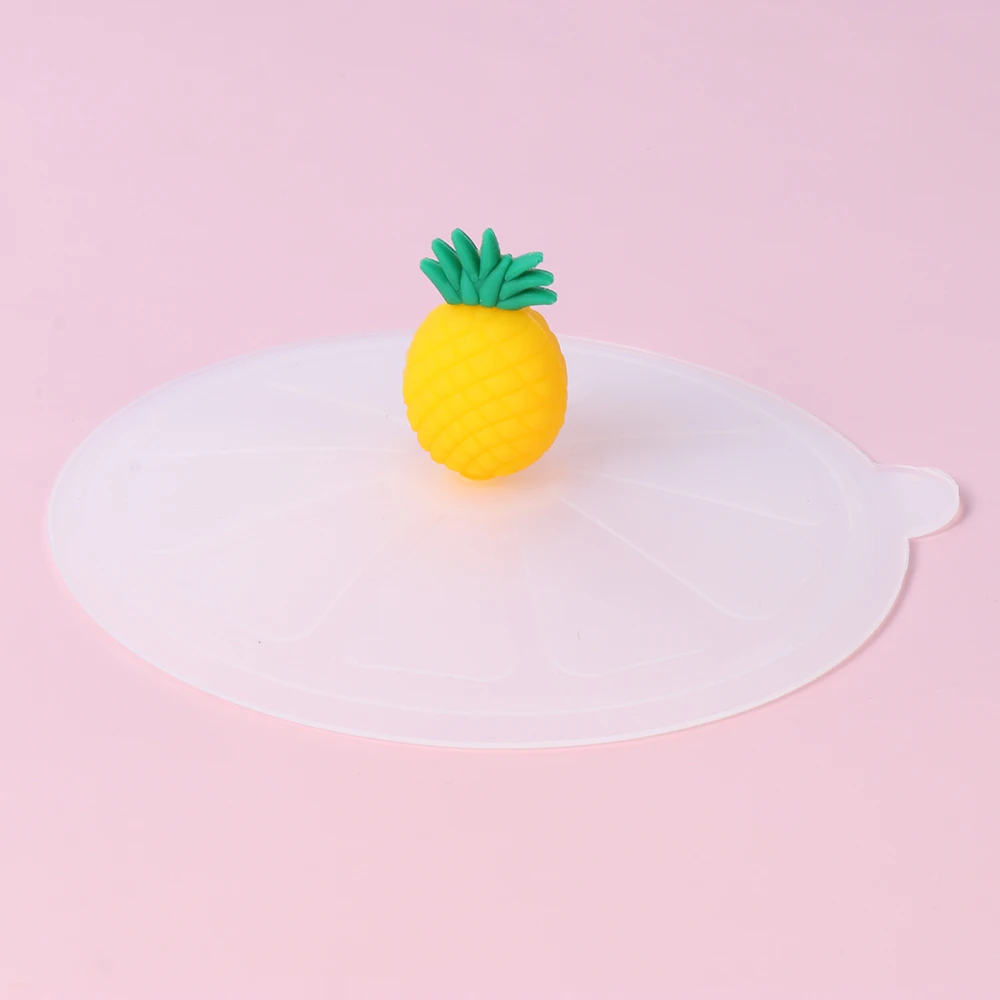 Silicone Cup Cover Dustproof Cup Cover Transparent Cartoon Cute Heat-resistant Leak Proof Sealed Lids Cap