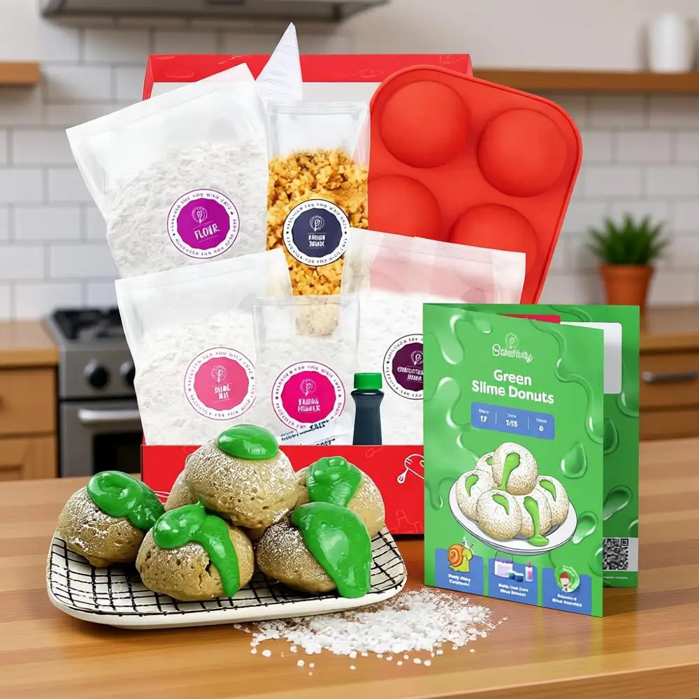 

Набор для создания слаймов в форме пончиков своими руками для детей 6-12 лет с предварительно измеренными ингредиентами и формой для пончиков