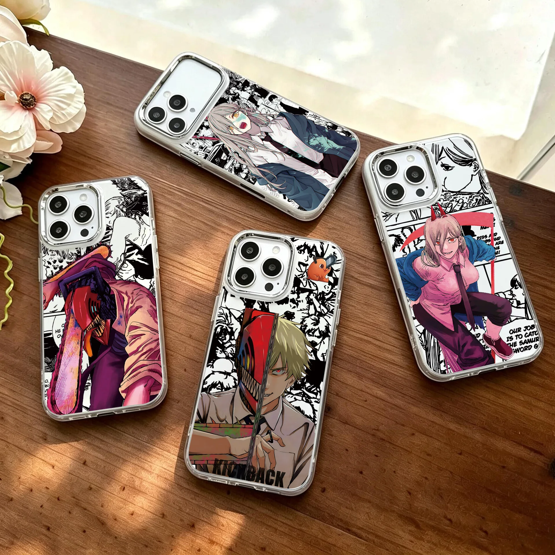 Phone Case For Infinix Smart Note Tecno Camon Spark Pova Hot 30 40 50 7 8 9 10 Pro Plus Anime Chainsaws Mans Transparent Cover