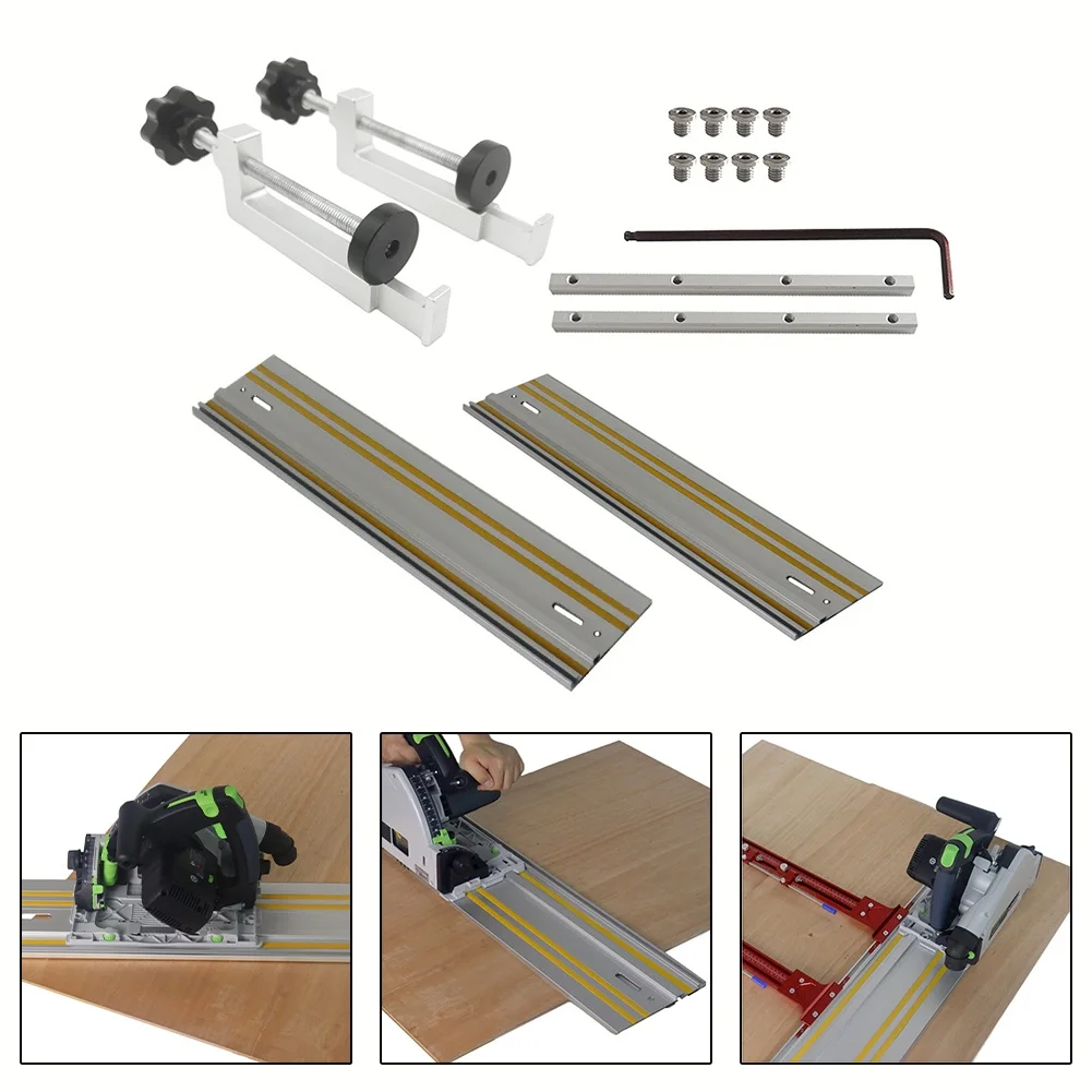 Track Saw Guide Rails Aluminum Extruded Guide Rails Circular Saw Tracks Repeatable Slitting And Optimized Bevel And Straight Cut