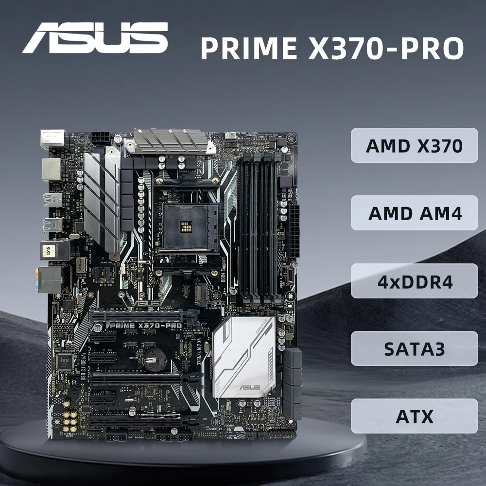 ASUS PRIME X370-PRO 마더보드 AMD X370 소켓 AM4, Ryzen 7 5800X3D 5700X Ryzen 9 5950X R5 5600X CPU 4xDDR4 M.2 NVME 지원