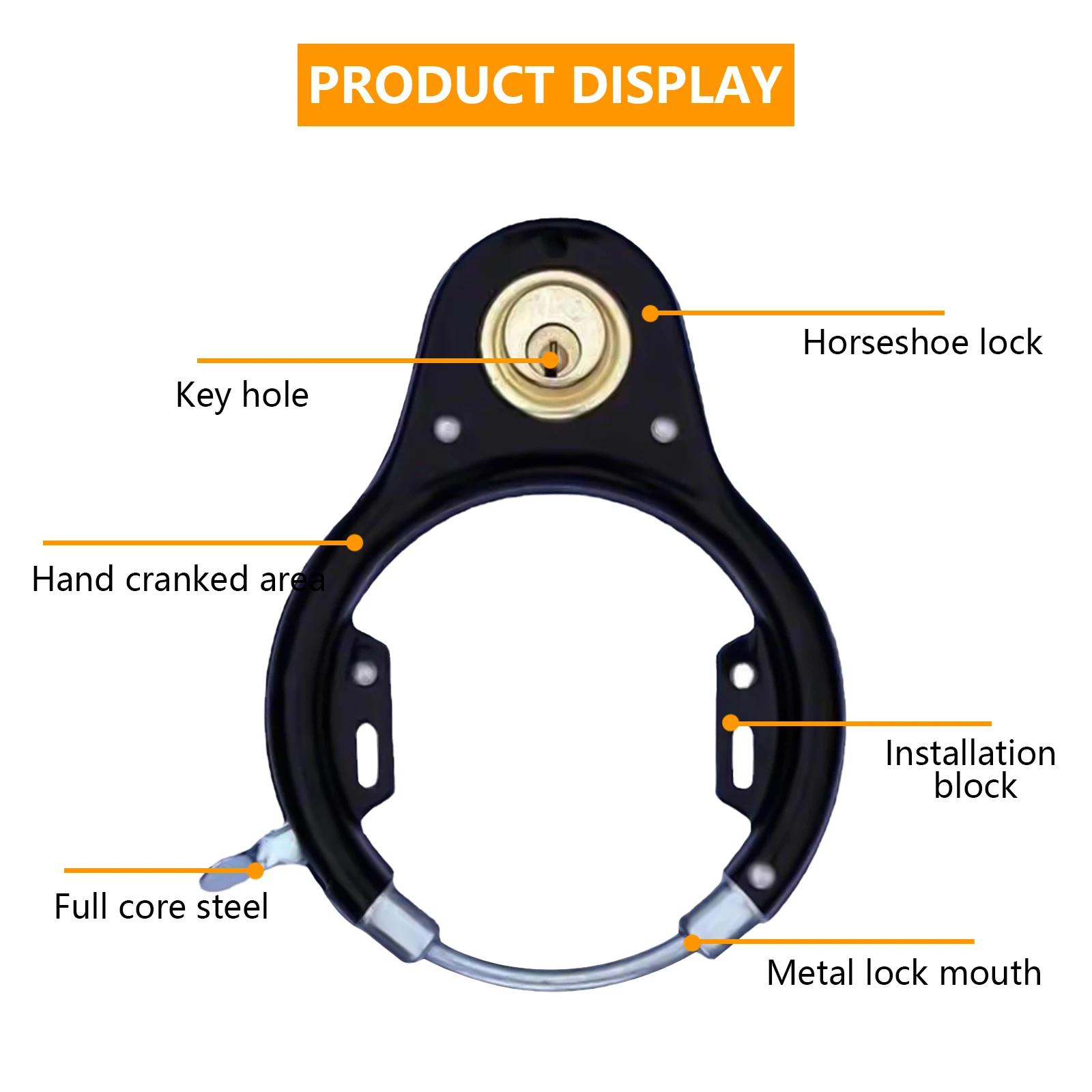 Anti-Theft Bicycle Lock Easy to Use Durable & Sturdy Bicycle Lock for Bike Door Gate Fence