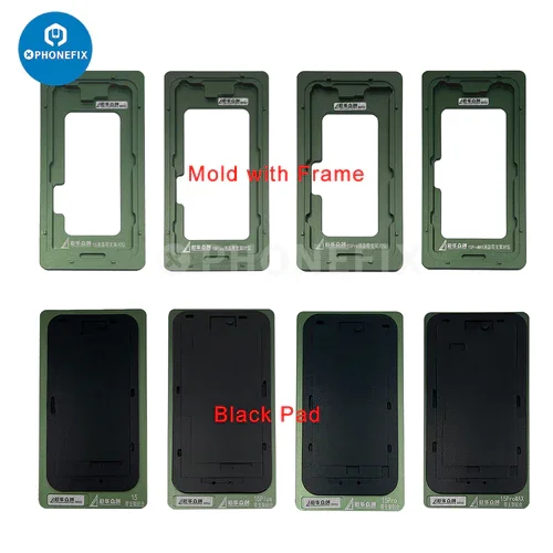 Forma pozycjonująca wyświetlacz LCD z ramką czarną Gumowe podkładki do iPhone'a 11 12 13 14 15 16 Seria Naprawa wyświetlacza LCD