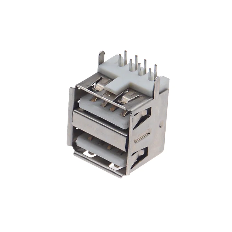 10 قطع من موصل USB 2.0 من النوع A منخفض المستوى، جسم قصير 11.5 مم مع شفة معززة لتركيب PCB الأفقي الآمن #2