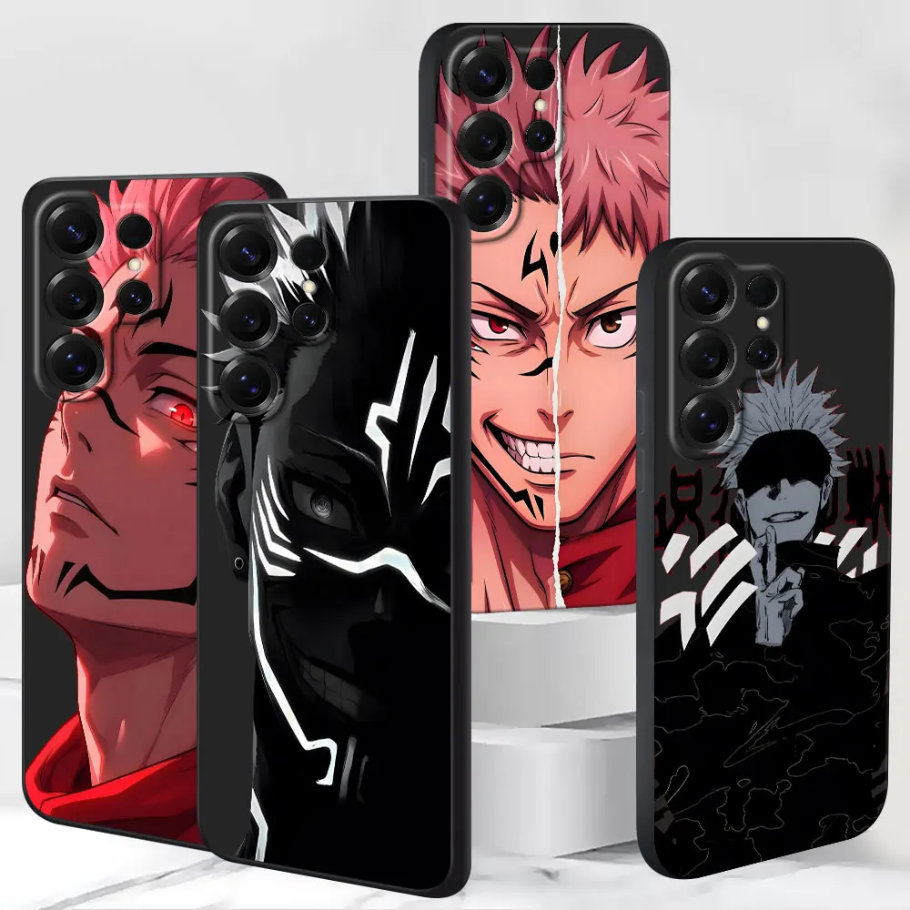 TPU Case for Samsung Galaxy S26 S25 S21 S24 S10 S23 S22 Ultra S20 FE S8 S9 Plus S7 Edge Black Phone Cover Anime Ryomen Sukuna