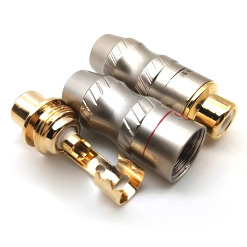 1/5/10PCS Copper gold-plated RCA male/female plug Lotus solder plug AV audio and video extension socket RCA wiring male/female