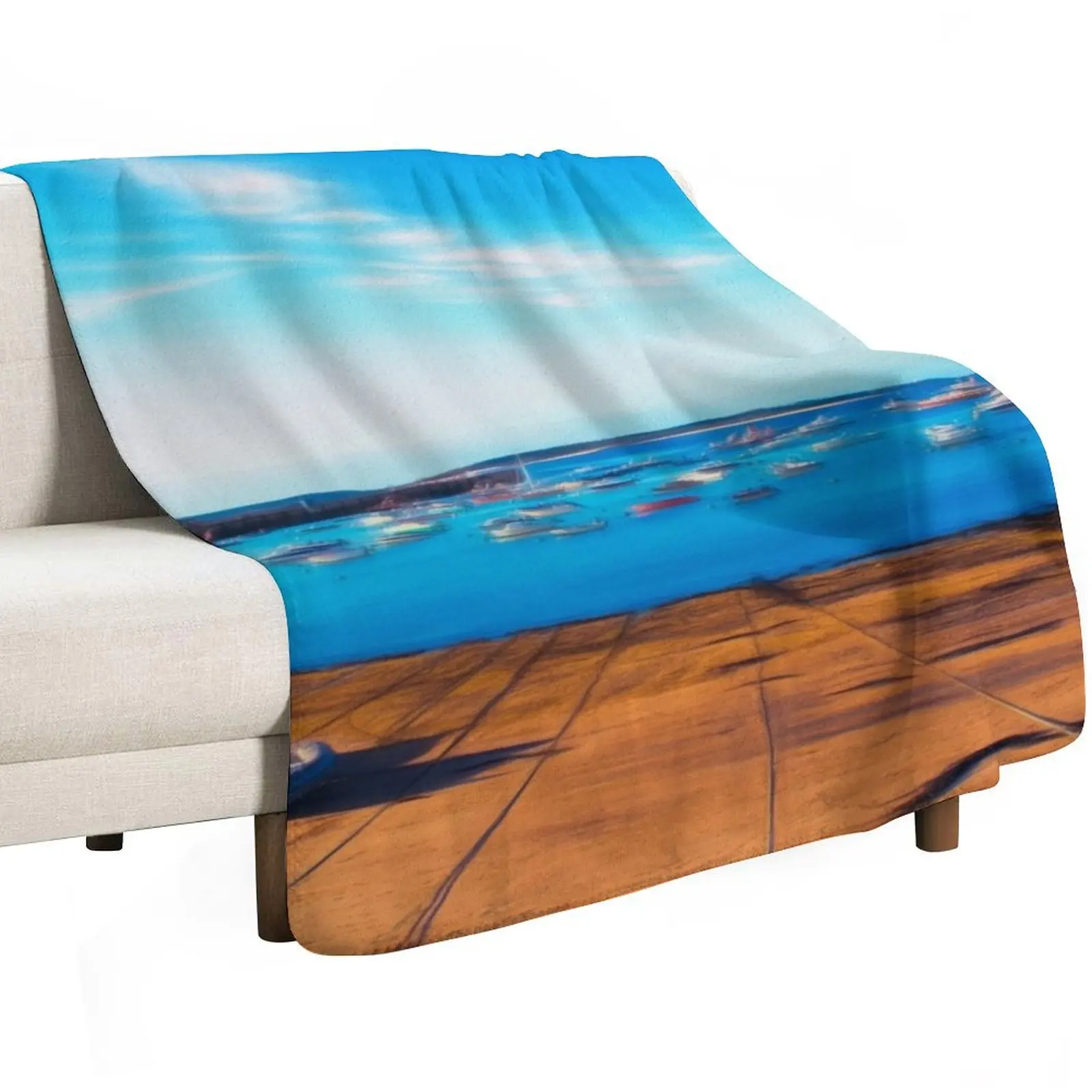 Town Beach water colour Throw Blanket Soft Beds Luxury Brand heavy to sleep Hair christmas gifts Sleeping Bag Blankets