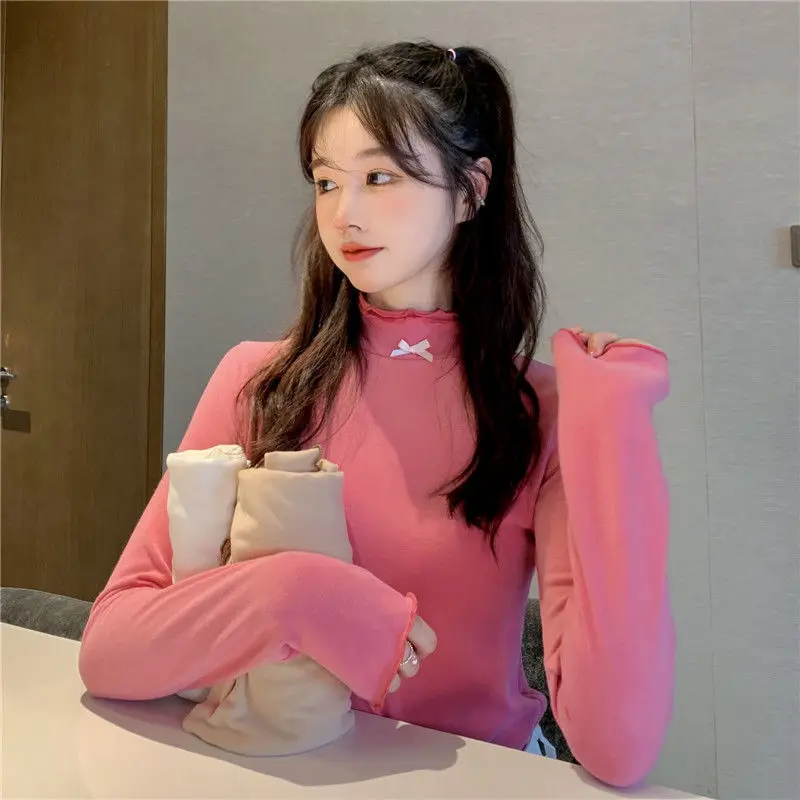 

Футболки с длинным рукавом, женские красные топы большого размера, облегающие удобные хлопковые весенние вечерние праздники, романтический вечер, повседневный вид