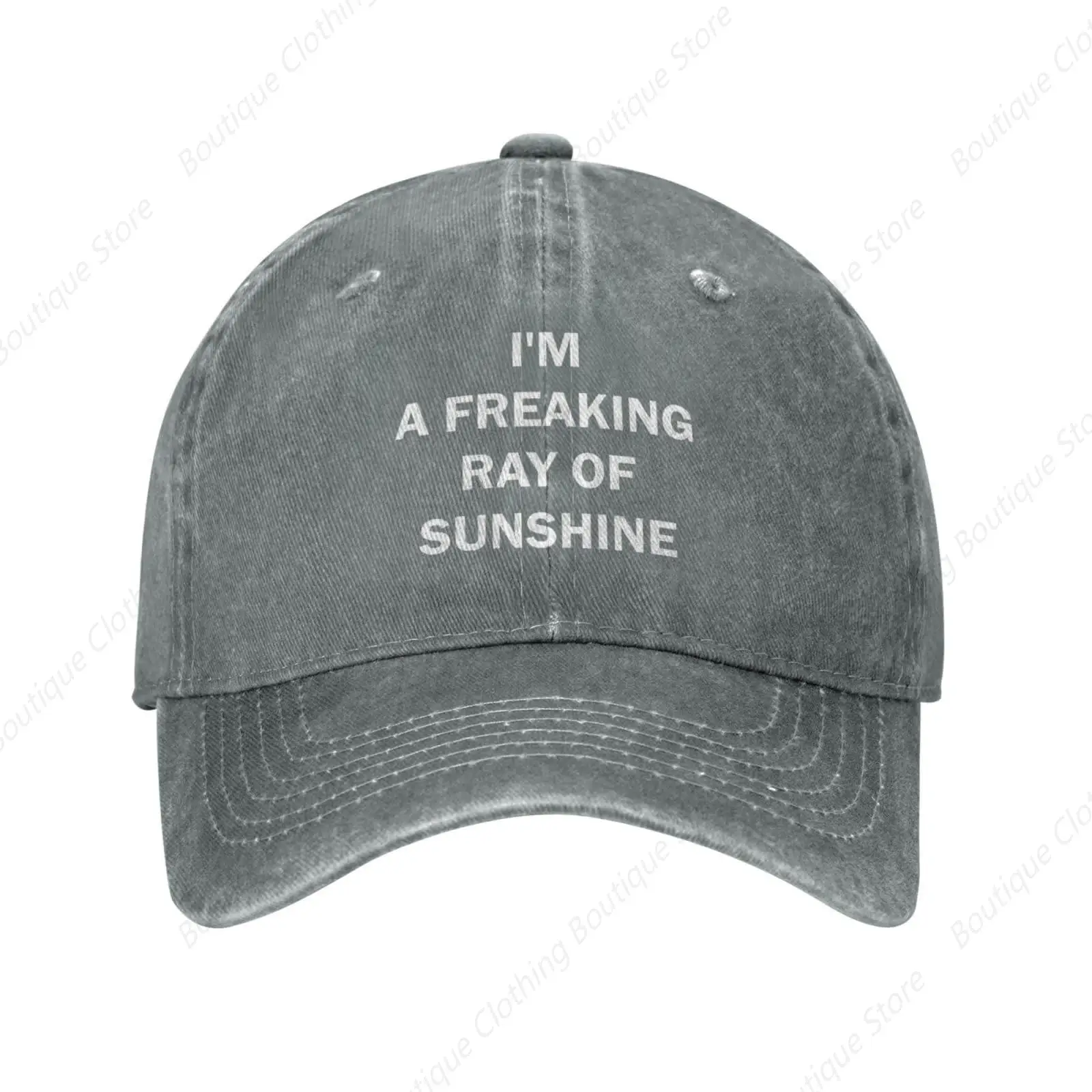 I'm A Freaking Ray of Sunshine Hat for Women Baseball Cap Vintage Caps Gray