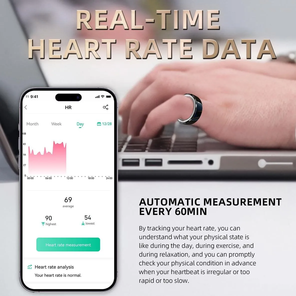 Men Smart Ring Women Heart Rate Blood Pressure Oxygen Sleep Test Stainless Steel Step Counting Multi Sports Finger Rings Gifts