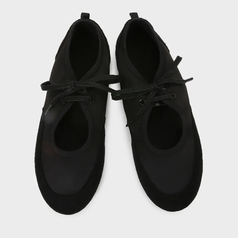 2025 Designer Brand Women Ballet Flats Soft Leather Fashion Shallow Round Toe Autumn Daily Lady Shoes Lace Up Casual Loafers