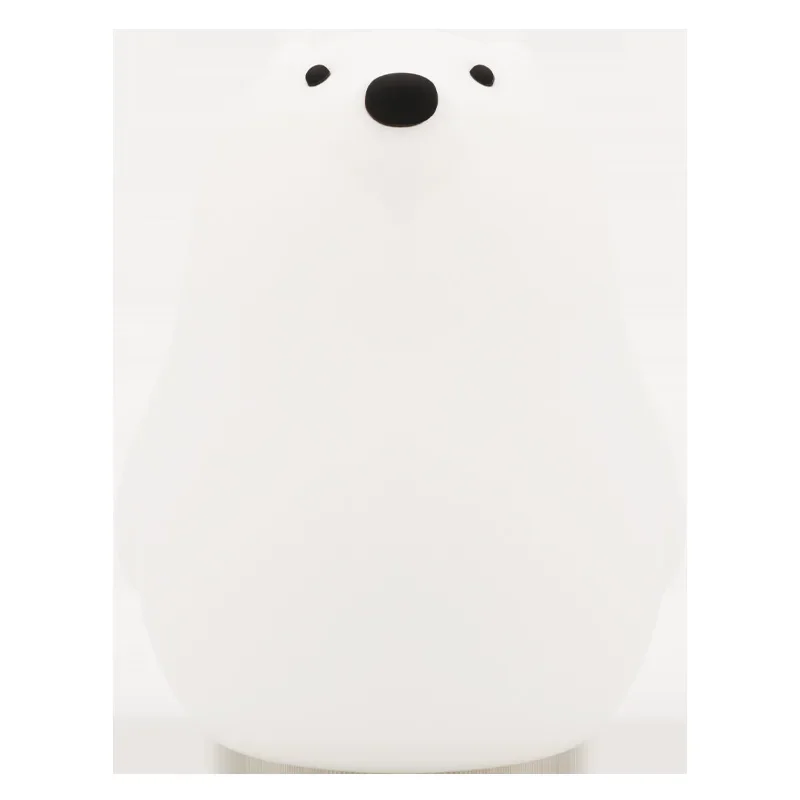 Children Silicone Cute Little White Bear Pat Light Soft Light Sleep Bedside Lamp Bedroom Eye Protection Small Night Light