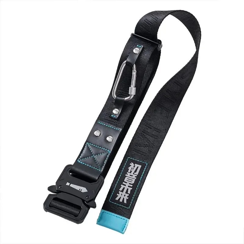 Hatsune Miku animation 2023 function series ride theme belt, metal buckle letter jacquard woven belt, anime cosplay accessories