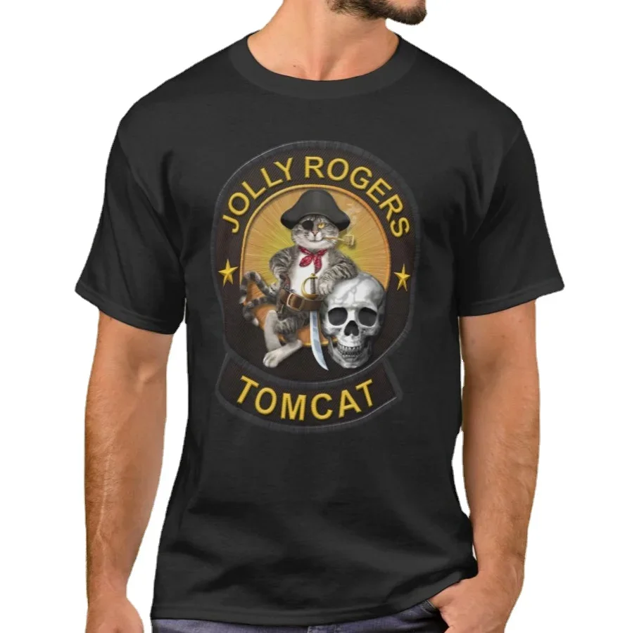 Unique F-14 Tomcat Mascot Jolly Roger T-Shirt. Summer Cotton Short Sleeve O-Neck Mens T Shirt New S-3XL