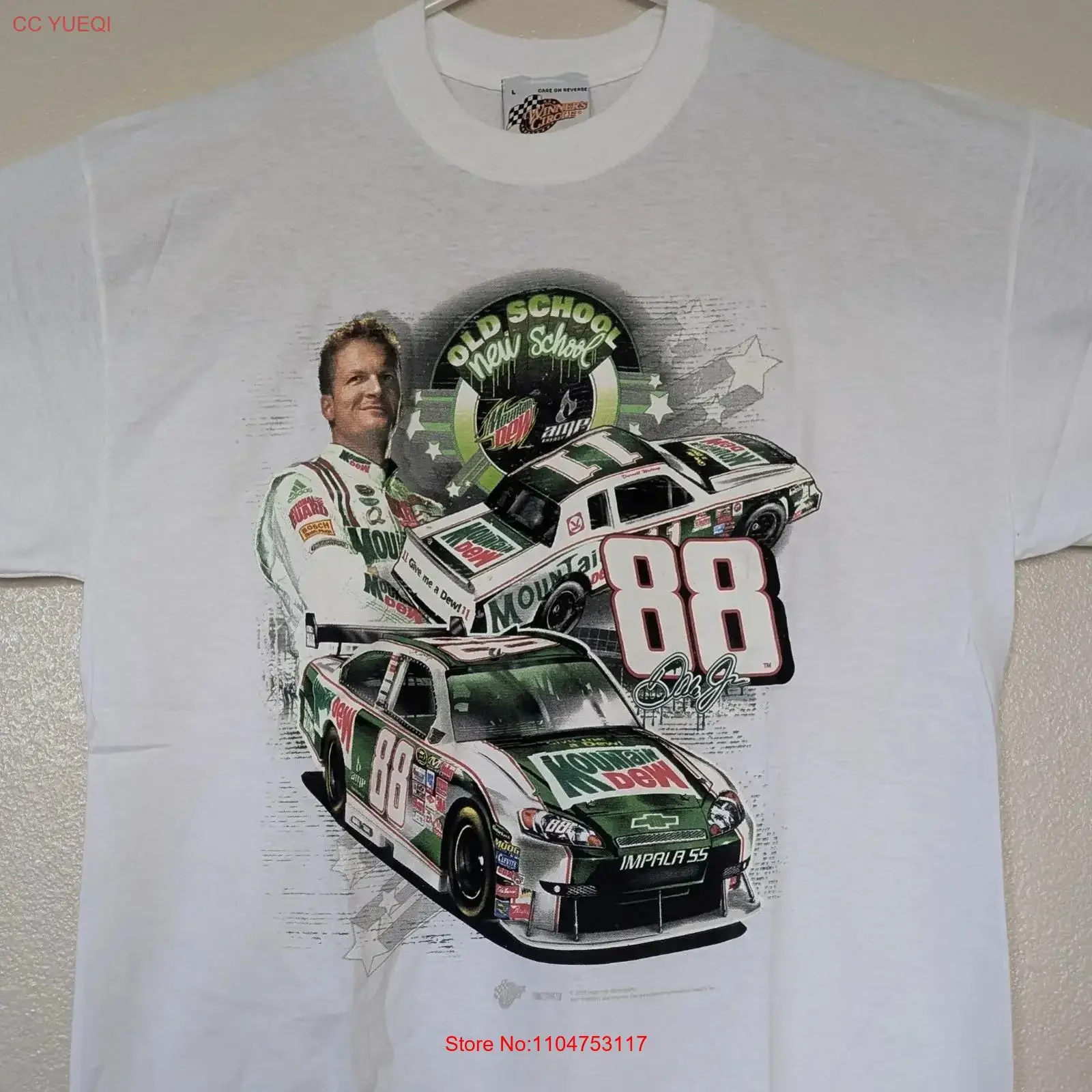 Winners Circle Dale Earnhardt Jr Large T Shirt 88 Darrell Waltrip Old School New vintage Washed Unisex streetwear homme Stylish
