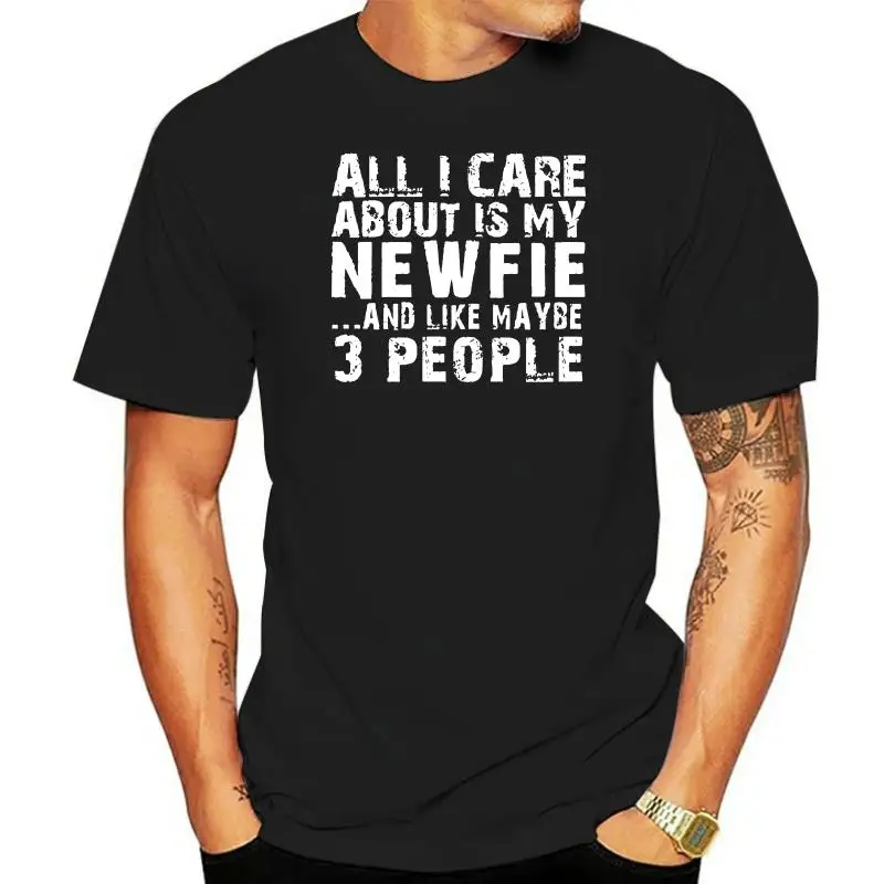 Unisex Fashion Mens Womens Newfie I Care Tshirt 100% Preshrunk Comfortsoft Cotton Tagless Tee Short Sleeve T Shirt Summer