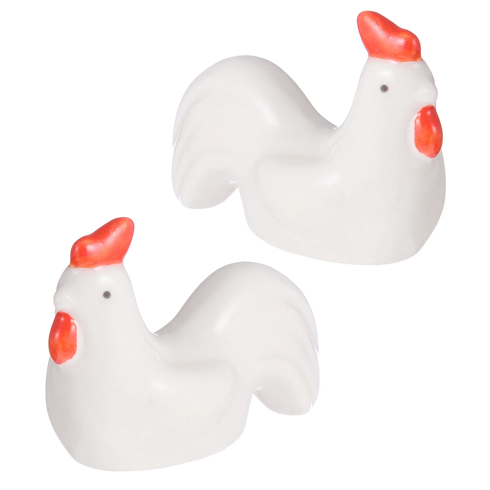 

Ceramic Rooster Statue 2pcs Home Decor Figurine for Living Room Kitchen Office Garden Decoration Random Color